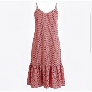J. Crew Factory Printed Ruffle Hem Dress Size 12